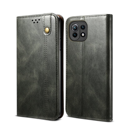 Simple Wax Crazy Horse Texture Horizontal Flip Leather Case with Card Slots & Wallet, For Xiaomi Mi 11, For Xiaomi Mi 11 Lite, For Xiaomi Mi 11 Pro, For Xiaomi Mi 11 Ultra