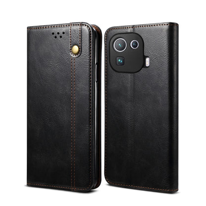 Simple Wax Crazy Horse Texture Horizontal Flip Leather Case with Card Slots & Wallet, For Xiaomi Mi 11, For Xiaomi Mi 11 Lite, For Xiaomi Mi 11 Pro, For Xiaomi Mi 11 Ultra