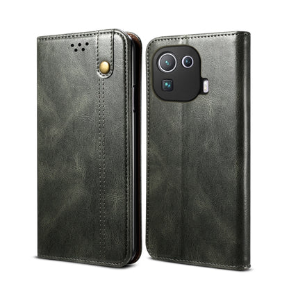 Simple Wax Crazy Horse Texture Horizontal Flip Leather Case with Card Slots & Wallet, For Xiaomi Mi 11, For Xiaomi Mi 11 Lite, For Xiaomi Mi 11 Pro, For Xiaomi Mi 11 Ultra