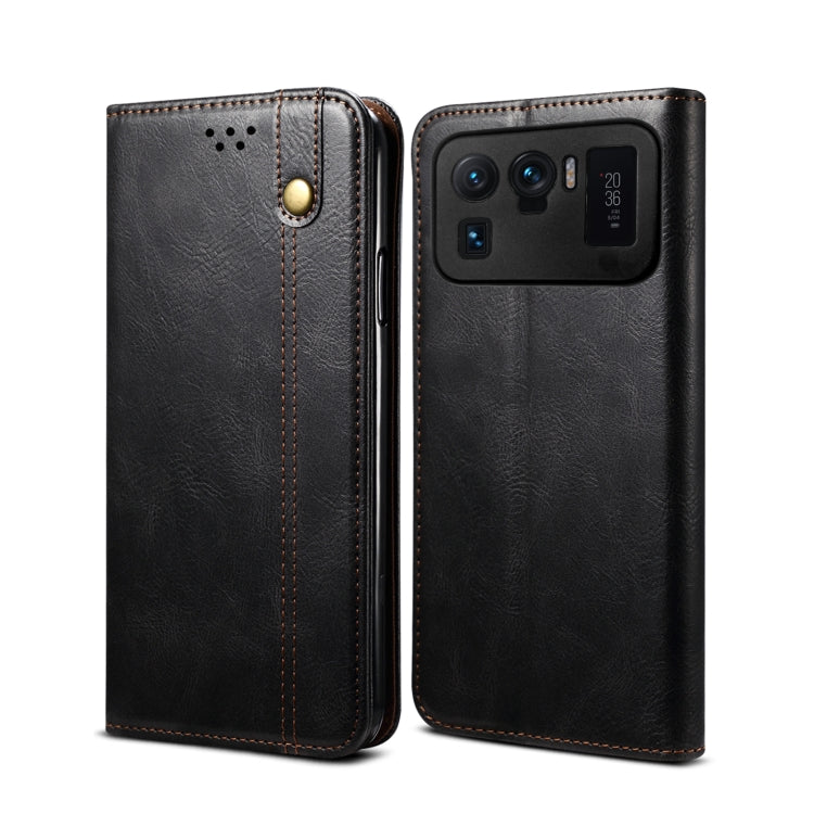 Simple Wax Crazy Horse Texture Horizontal Flip Leather Case with Card Slots & Wallet, For Xiaomi Mi 11, For Xiaomi Mi 11 Lite, For Xiaomi Mi 11 Pro, For Xiaomi Mi 11 Ultra