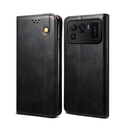 Simple Wax Crazy Horse Texture Horizontal Flip Leather Case with Card Slots & Wallet, For Xiaomi Mi 11, For Xiaomi Mi 11 Lite, For Xiaomi Mi 11 Pro, For Xiaomi Mi 11 Ultra
