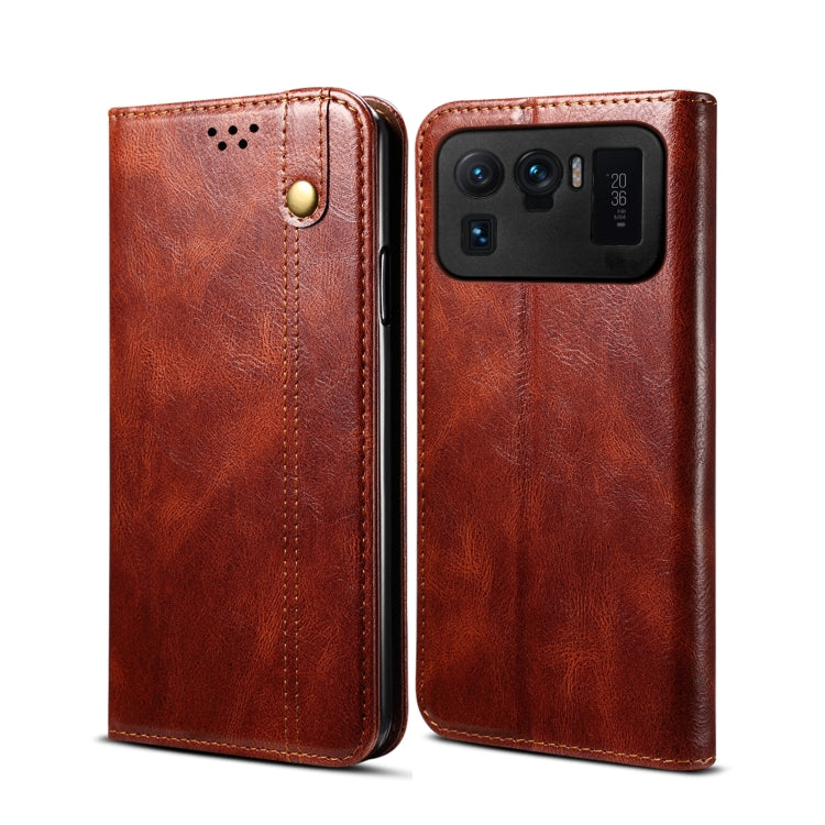 Simple Wax Crazy Horse Texture Horizontal Flip Leather Case with Card Slots & Wallet, For Xiaomi Mi 11, For Xiaomi Mi 11 Lite, For Xiaomi Mi 11 Pro, For Xiaomi Mi 11 Ultra
