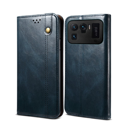 Simple Wax Crazy Horse Texture Horizontal Flip Leather Case with Card Slots & Wallet, For Xiaomi Mi 11, For Xiaomi Mi 11 Lite, For Xiaomi Mi 11 Pro, For Xiaomi Mi 11 Ultra