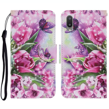 Coloured Drawing Pattern Horizontal Flip PU Leather Case with Holder & Card Slots & Wallet & Lanyard, For Samsung Galaxy A02