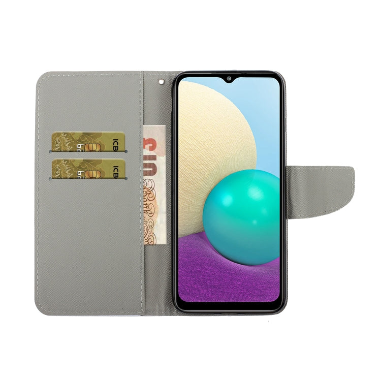 Coloured Drawing Pattern Horizontal Flip PU Leather Case with Holder & Card Slots & Wallet & Lanyard, For Samsung Galaxy A02