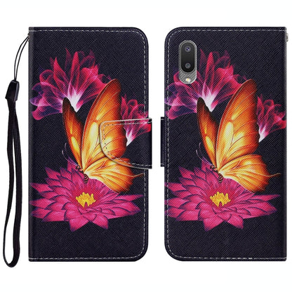 Coloured Drawing Pattern Horizontal Flip PU Leather Case with Holder & Card Slots & Wallet & Lanyard, For Samsung Galaxy A02