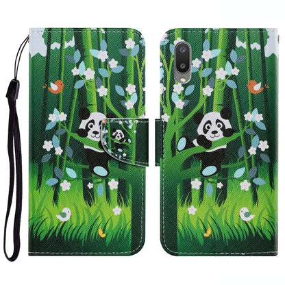 Coloured Drawing Pattern Horizontal Flip PU Leather Case with Holder & Card Slots & Wallet & Lanyard, For Samsung Galaxy A02