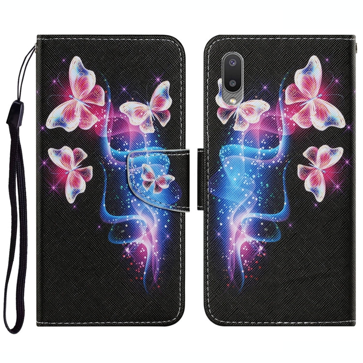 Coloured Drawing Pattern Horizontal Flip PU Leather Case with Holder & Card Slots & Wallet & Lanyard, For Samsung Galaxy A02