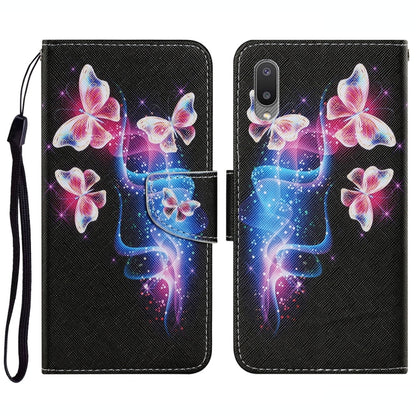 Coloured Drawing Pattern Horizontal Flip PU Leather Case with Holder & Card Slots & Wallet & Lanyard, For Samsung Galaxy A02