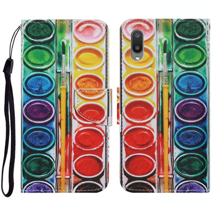 Coloured Drawing Pattern Horizontal Flip PU Leather Case with Holder & Card Slots & Wallet & Lanyard, For Samsung Galaxy A02
