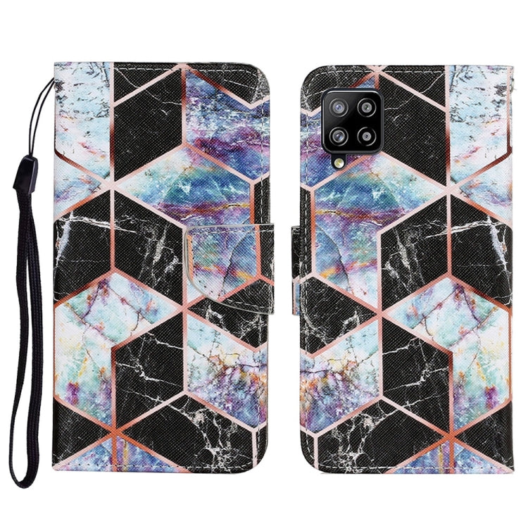 Coloured Drawing Pattern Horizontal Flip PU Leather Case with Holder & Card Slots & Wallet & Lanyard, For Samsung Galaxy A22 4G
