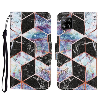 Coloured Drawing Pattern Horizontal Flip PU Leather Case with Holder & Card Slots & Wallet & Lanyard, For Samsung Galaxy A22 4G
