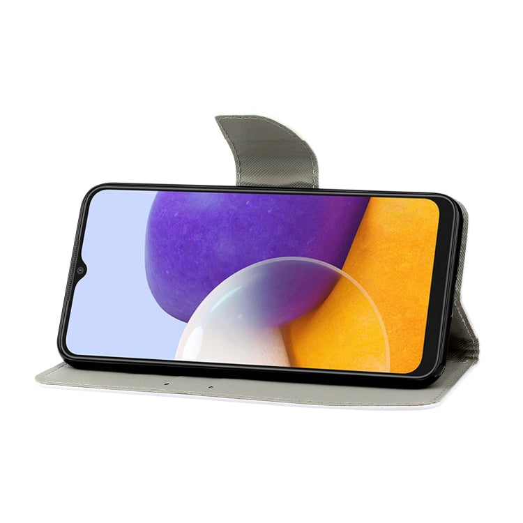 Coloured Drawing Pattern Horizontal Flip PU Leather Case with Holder & Card Slots & Wallet & Lanyard, For Samsung Galaxy A22 4G