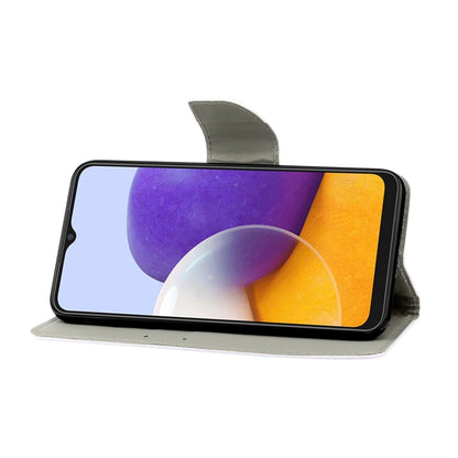 Coloured Drawing Pattern Horizontal Flip PU Leather Case with Holder & Card Slots & Wallet & Lanyard, For Samsung Galaxy A22 4G
