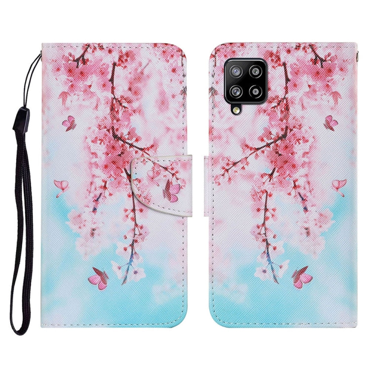 Coloured Drawing Pattern Horizontal Flip PU Leather Case with Holder & Card Slots & Wallet & Lanyard, For Samsung Galaxy A22 4G