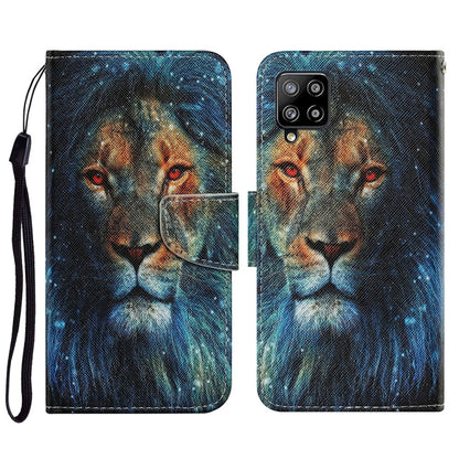 Coloured Drawing Pattern Horizontal Flip PU Leather Case with Holder & Card Slots & Wallet & Lanyard, For Samsung Galaxy A22 4G