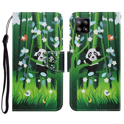 Coloured Drawing Pattern Horizontal Flip PU Leather Case with Holder & Card Slots & Wallet & Lanyard, For Samsung Galaxy A22 4G