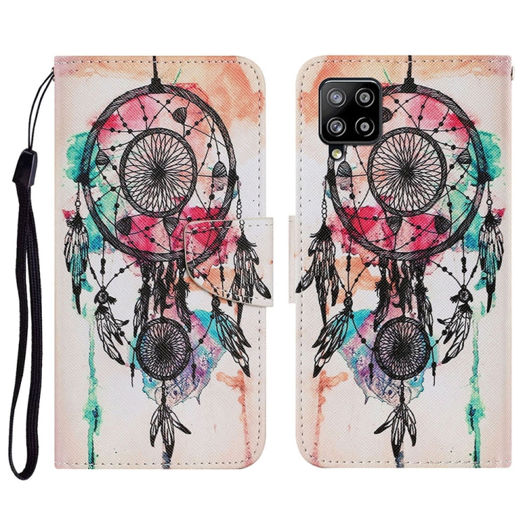 Coloured Drawing Pattern Horizontal Flip PU Leather Case with Holder & Card Slots & Wallet & Lanyard, For Samsung Galaxy A22 4G