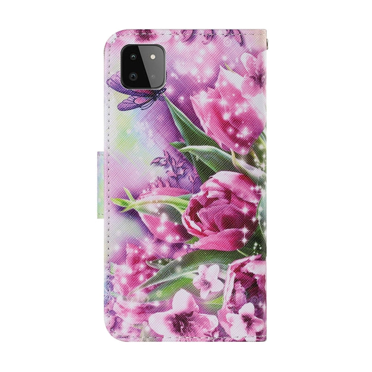 Coloured Drawing Pattern Horizontal Flip PU Leather Case with Holder & Card Slots & Wallet & Lanyard, For Samsung Galaxy A22 5G