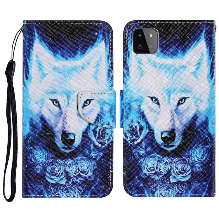 Coloured Drawing Pattern Horizontal Flip PU Leather Case with Holder & Card Slots & Wallet & Lanyard, For Samsung Galaxy A22 5G