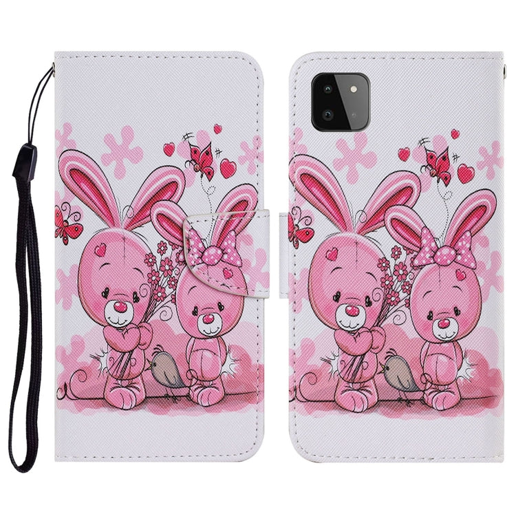 Coloured Drawing Pattern Horizontal Flip PU Leather Case with Holder & Card Slots & Wallet & Lanyard, For Samsung Galaxy A22 5G