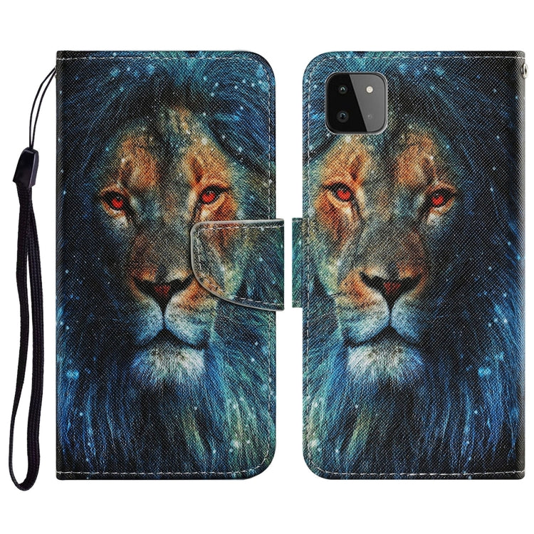 Coloured Drawing Pattern Horizontal Flip PU Leather Case with Holder & Card Slots & Wallet & Lanyard, For Samsung Galaxy A22 5G