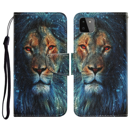 Coloured Drawing Pattern Horizontal Flip PU Leather Case with Holder & Card Slots & Wallet & Lanyard, For Samsung Galaxy A22 5G