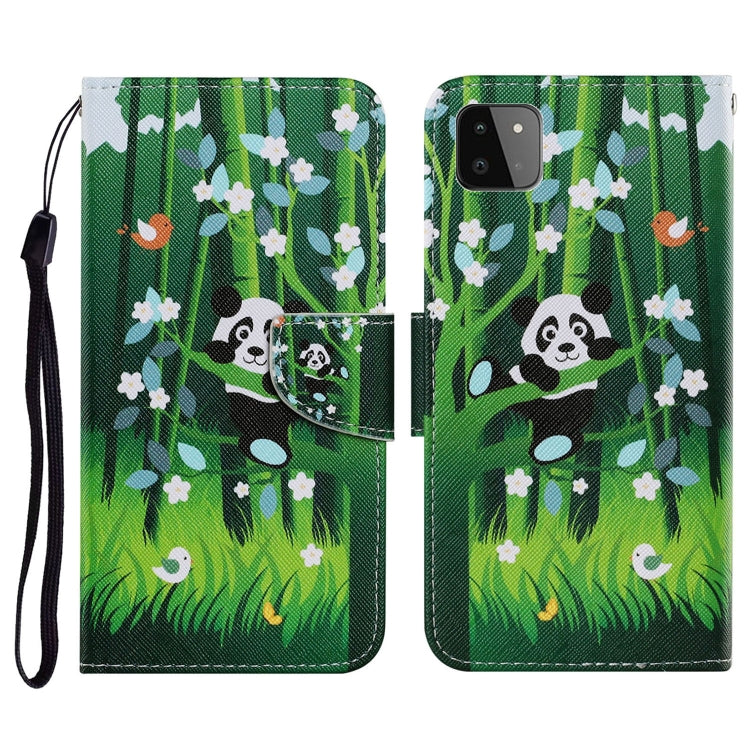Coloured Drawing Pattern Horizontal Flip PU Leather Case with Holder & Card Slots & Wallet & Lanyard, For Samsung Galaxy A22 5G
