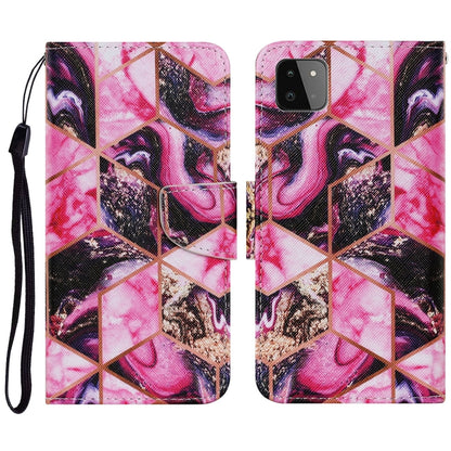 Coloured Drawing Pattern Horizontal Flip PU Leather Case with Holder & Card Slots & Wallet & Lanyard, For Samsung Galaxy A22 5G