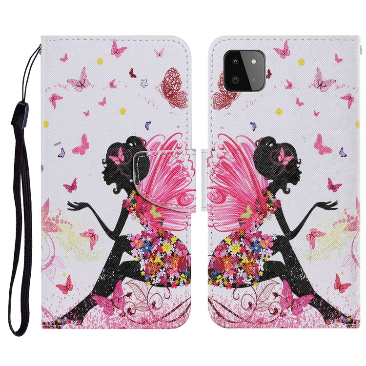 Coloured Drawing Pattern Horizontal Flip PU Leather Case with Holder & Card Slots & Wallet & Lanyard, For Samsung Galaxy A22 5G