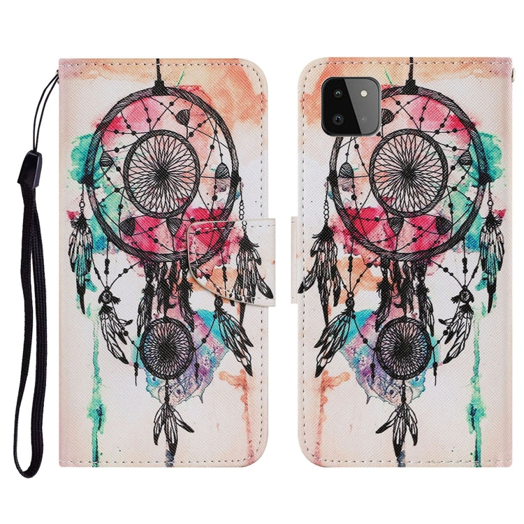 Coloured Drawing Pattern Horizontal Flip PU Leather Case with Holder & Card Slots & Wallet & Lanyard, For Samsung Galaxy A22 5G