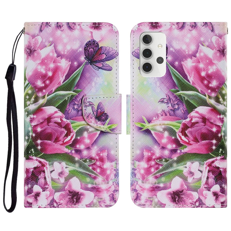 Coloured Drawing Pattern Horizontal Flip PU Leather Case with Holder & Card Slots & Wallet & Lanyard, For Samsung Galaxy A32 4G