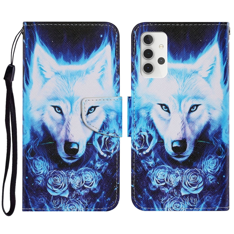 Coloured Drawing Pattern Horizontal Flip PU Leather Case with Holder & Card Slots & Wallet & Lanyard, For Samsung Galaxy A32 4G
