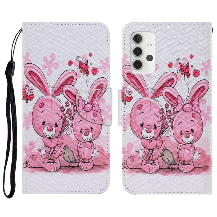 Coloured Drawing Pattern Horizontal Flip PU Leather Case with Holder & Card Slots & Wallet & Lanyard, For Samsung Galaxy A32 4G
