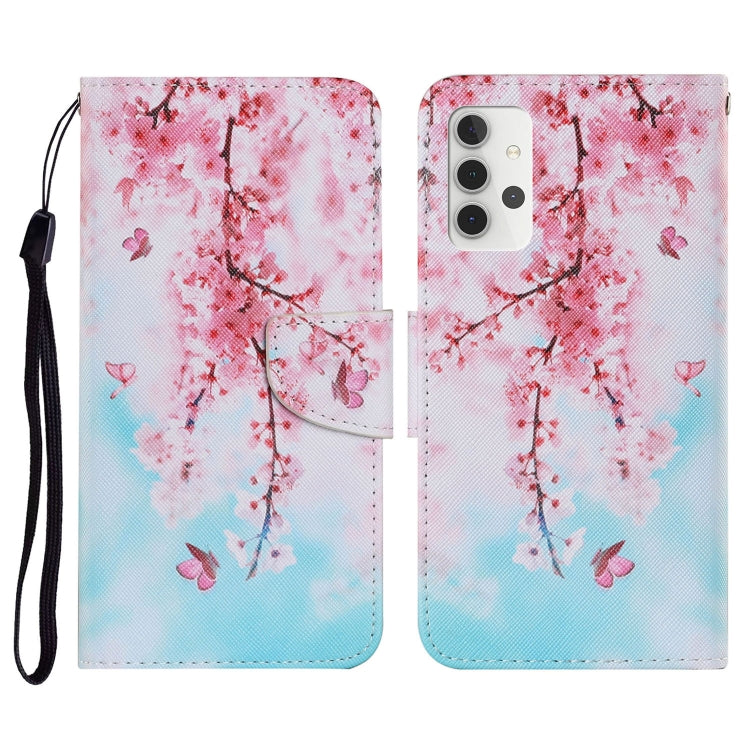 Coloured Drawing Pattern Horizontal Flip PU Leather Case with Holder & Card Slots & Wallet & Lanyard, For Samsung Galaxy A32 4G