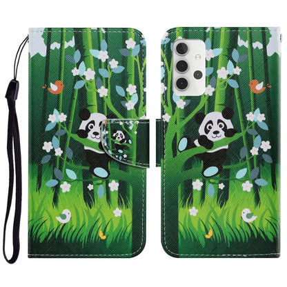 Coloured Drawing Pattern Horizontal Flip PU Leather Case with Holder & Card Slots & Wallet & Lanyard, For Samsung Galaxy A32 4G