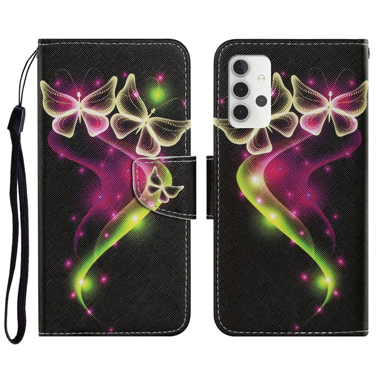 Coloured Drawing Pattern Horizontal Flip PU Leather Case with Holder & Card Slots & Wallet & Lanyard, For Samsung Galaxy A32 4G