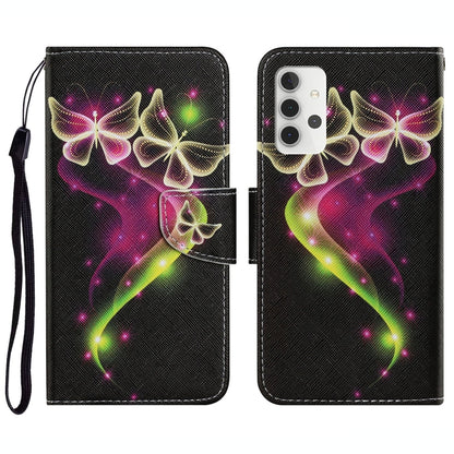 Coloured Drawing Pattern Horizontal Flip PU Leather Case with Holder & Card Slots & Wallet & Lanyard, For Samsung Galaxy A32 4G