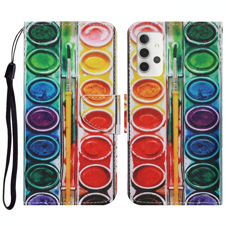 Coloured Drawing Pattern Horizontal Flip PU Leather Case with Holder & Card Slots & Wallet & Lanyard, For Samsung Galaxy A32 4G