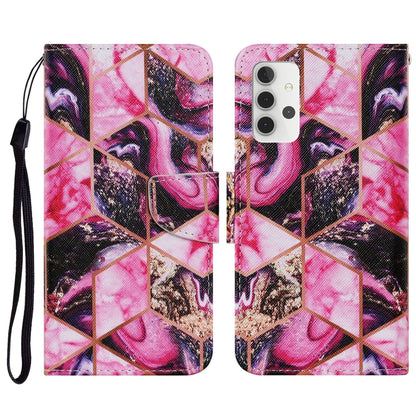 Coloured Drawing Pattern Horizontal Flip PU Leather Case with Holder & Card Slots & Wallet & Lanyard, For Samsung Galaxy A32 4G