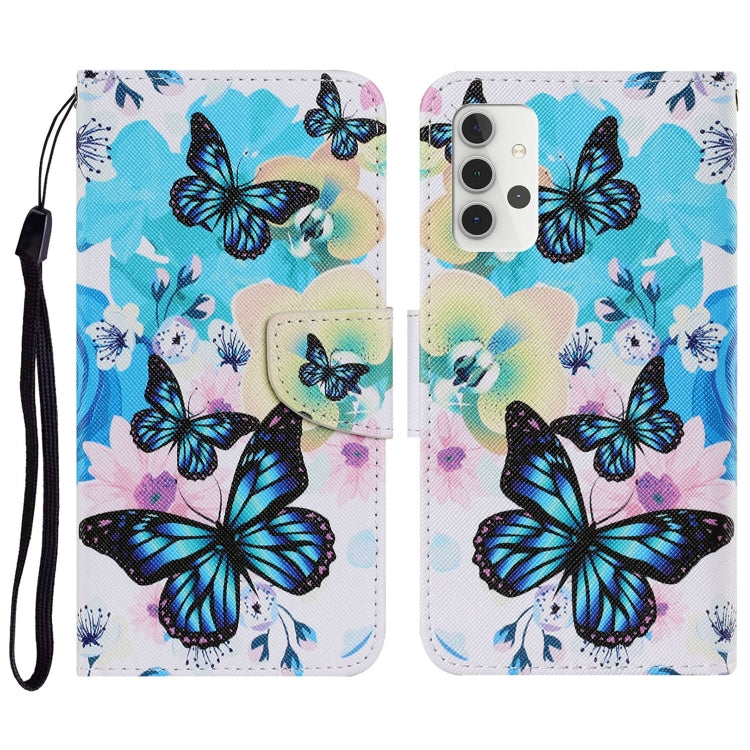 Coloured Drawing Pattern Horizontal Flip PU Leather Case with Holder & Card Slots & Wallet & Lanyard, For Samsung Galaxy A32 4G