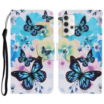 Coloured Drawing Pattern Horizontal Flip PU Leather Case with Holder & Card Slots & Wallet & Lanyard, For Samsung Galaxy A32 4G