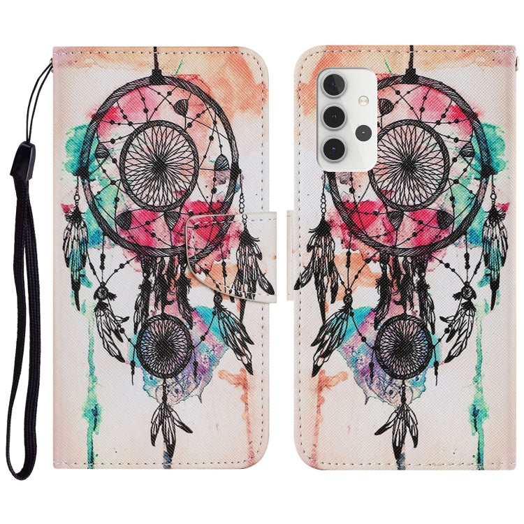 Coloured Drawing Pattern Horizontal Flip PU Leather Case with Holder & Card Slots & Wallet & Lanyard, For Samsung Galaxy A32 4G