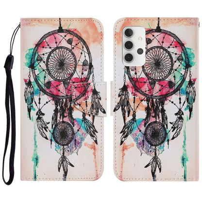 Coloured Drawing Pattern Horizontal Flip PU Leather Case with Holder & Card Slots & Wallet & Lanyard, For Samsung Galaxy A32 4G