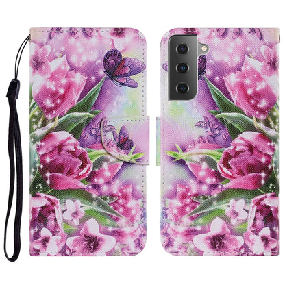 Coloured Drawing Pattern Horizontal Flip PU Leather Case with Holder & Card Slots & Wallet & Lanyard, For Samsung Galaxy S21 FE