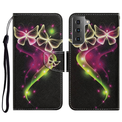 Coloured Drawing Pattern Horizontal Flip PU Leather Case with Holder & Card Slots & Wallet & Lanyard, For Samsung Galaxy S21 FE
