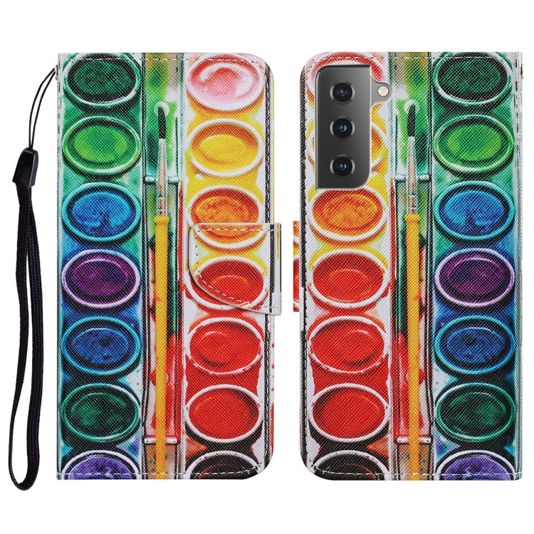 Coloured Drawing Pattern Horizontal Flip PU Leather Case with Holder & Card Slots & Wallet & Lanyard, For Samsung Galaxy S21 FE