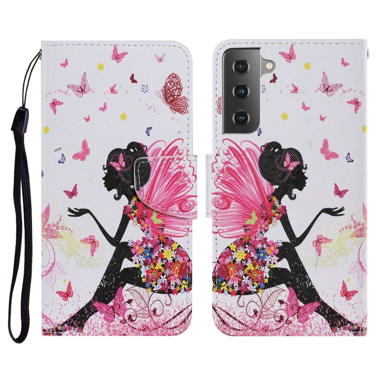Coloured Drawing Pattern Horizontal Flip PU Leather Case with Holder & Card Slots & Wallet & Lanyard, For Samsung Galaxy S21 FE
