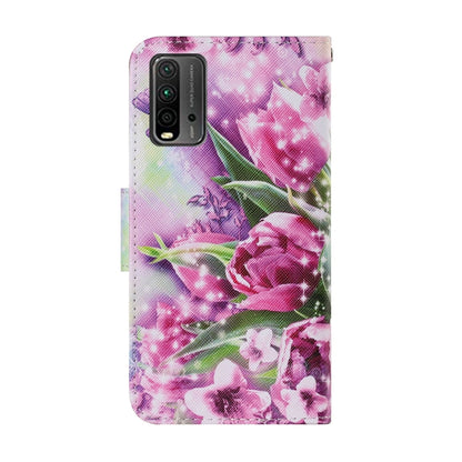 Coloured Drawing Pattern Horizontal Flip PU Leather Case with Holder & Card Slots & Wallet & Lanyard, For Xiaomi Redmi 9T