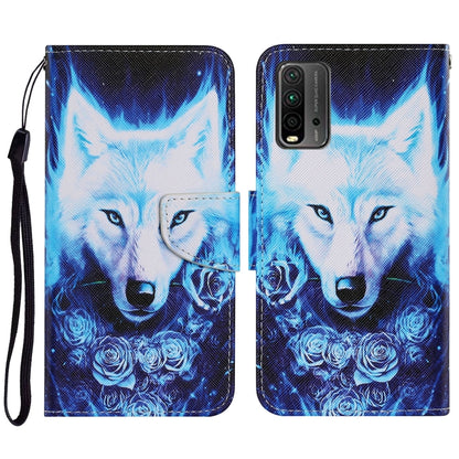 Coloured Drawing Pattern Horizontal Flip PU Leather Case with Holder & Card Slots & Wallet & Lanyard, For Xiaomi Redmi 9T